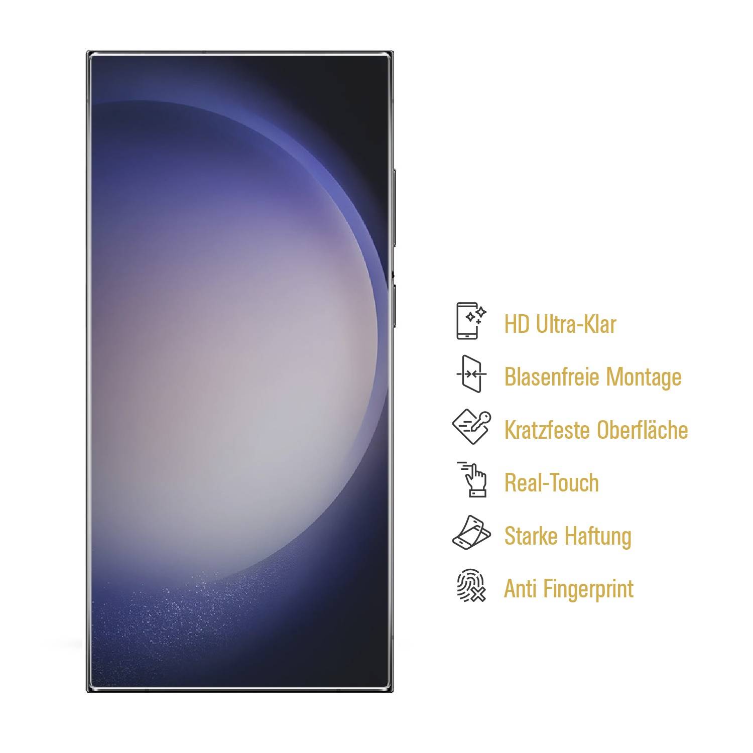4x Hydrogel-Glass für Samsung Galaxy S24 Ultra Selbstheilend für Micro Kratzer 3D KLAR Panzerfolie Displayschutz Schutzfolie Screen-Protector