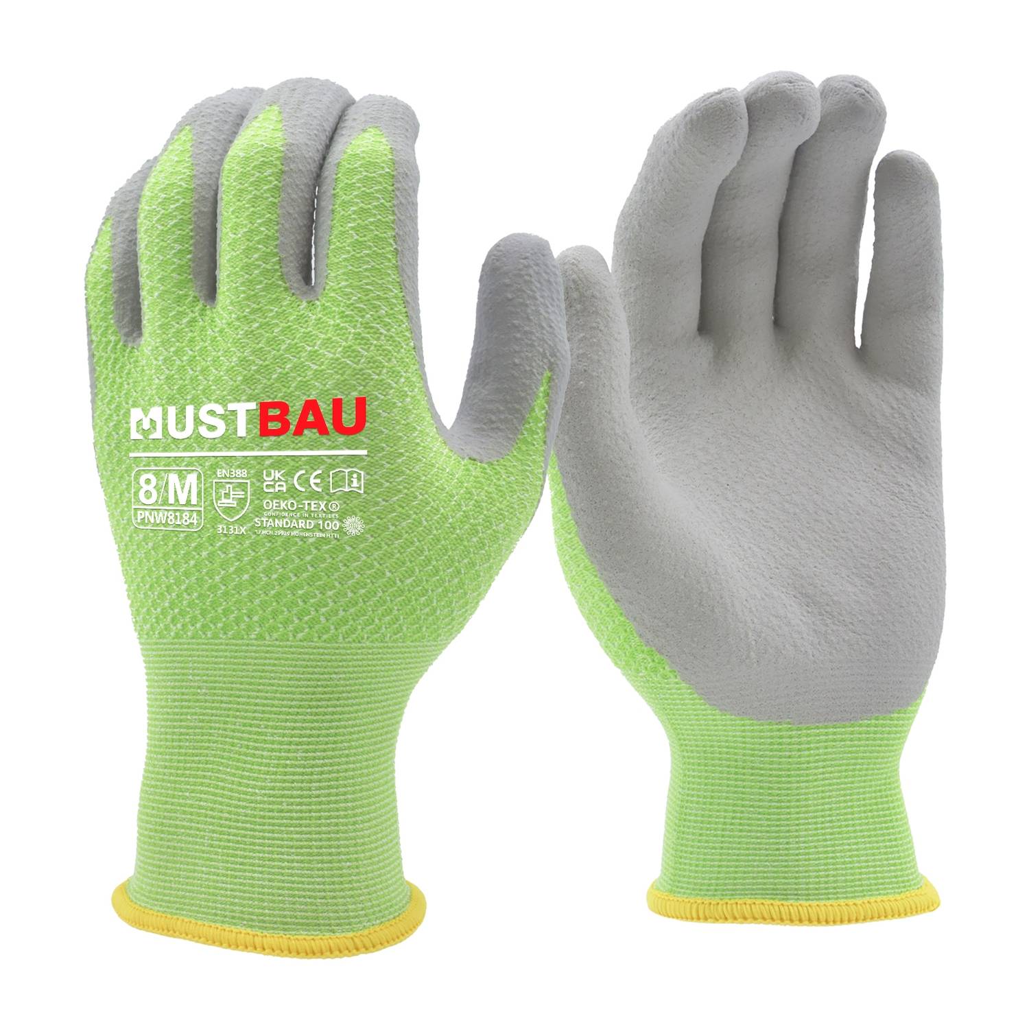 Mustbau Arbeitshandschuhe 3 Pack,Gartenhandschuhe Montagehandschuhe, Wiederverwendbar, Größe:L