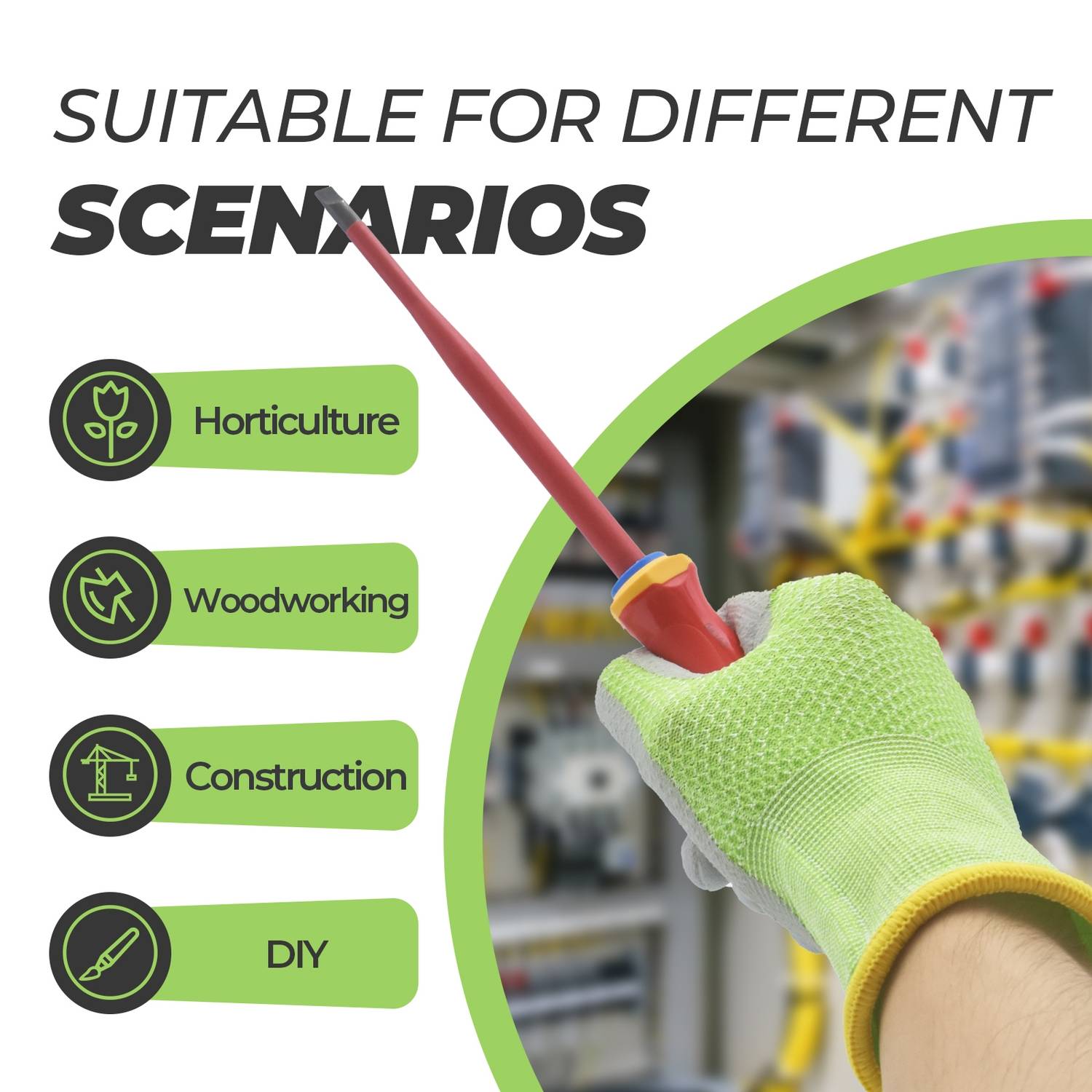 Mustbau Arbeitshandschuhe 6 Pack,Gartenhandschuhe Montagehandschuhe, Wiederverwendbar, Größe:S