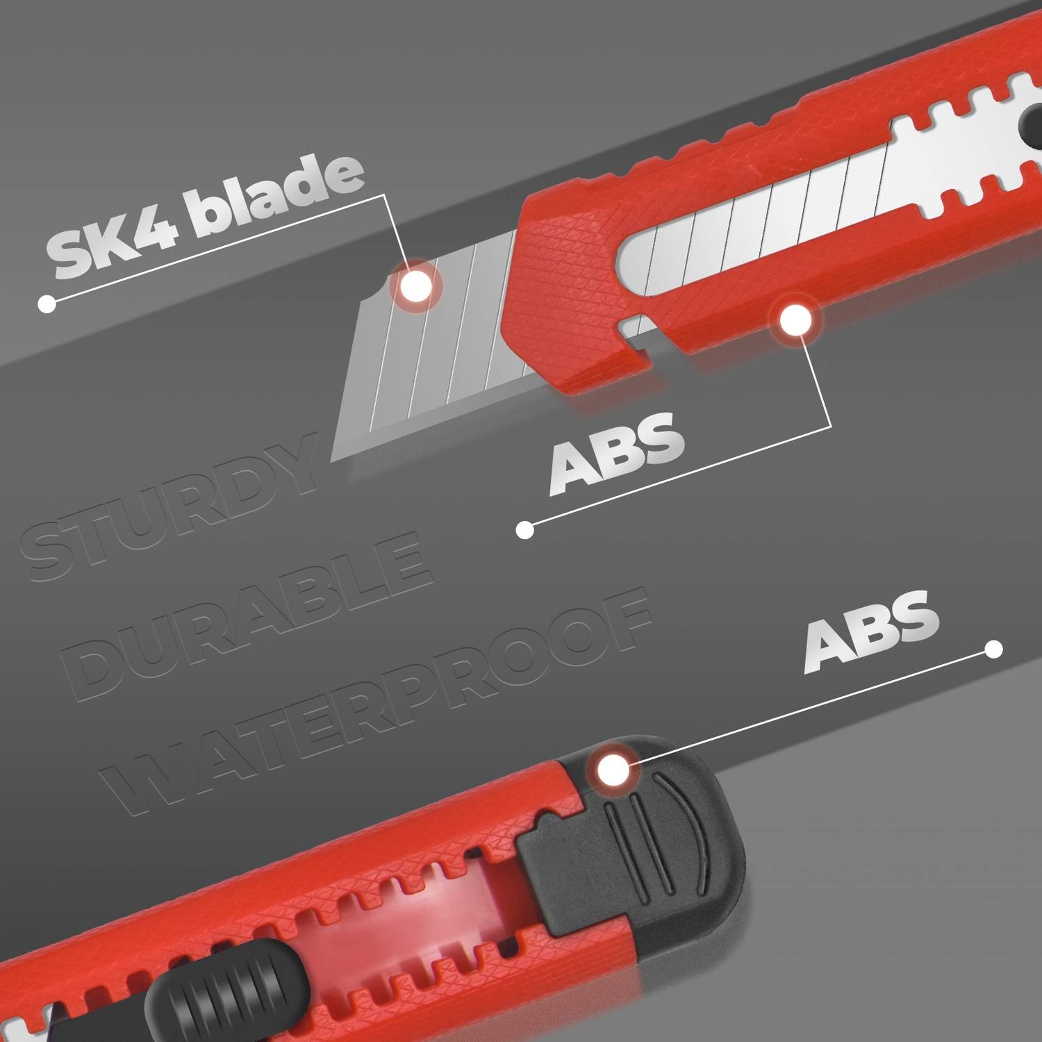 Mustbau 4 Stücke Taschenmesser Klappmesser Cuttermesser mit 40 zusätzlichen SK4 Klingen