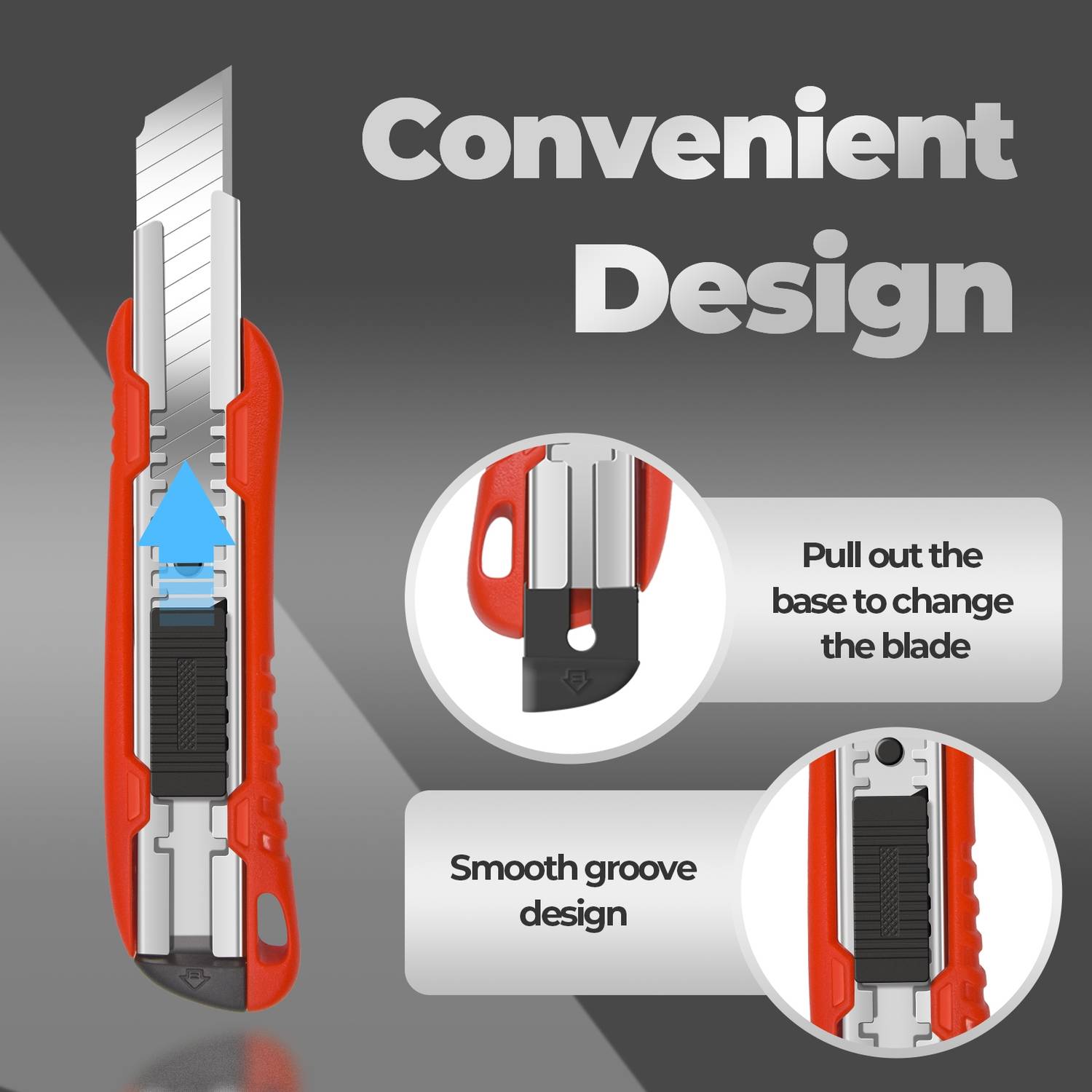 Mustbau Taschenmesser Klappmesser Cuttermesser mit 20 zusätzlichen SK4 Klingen