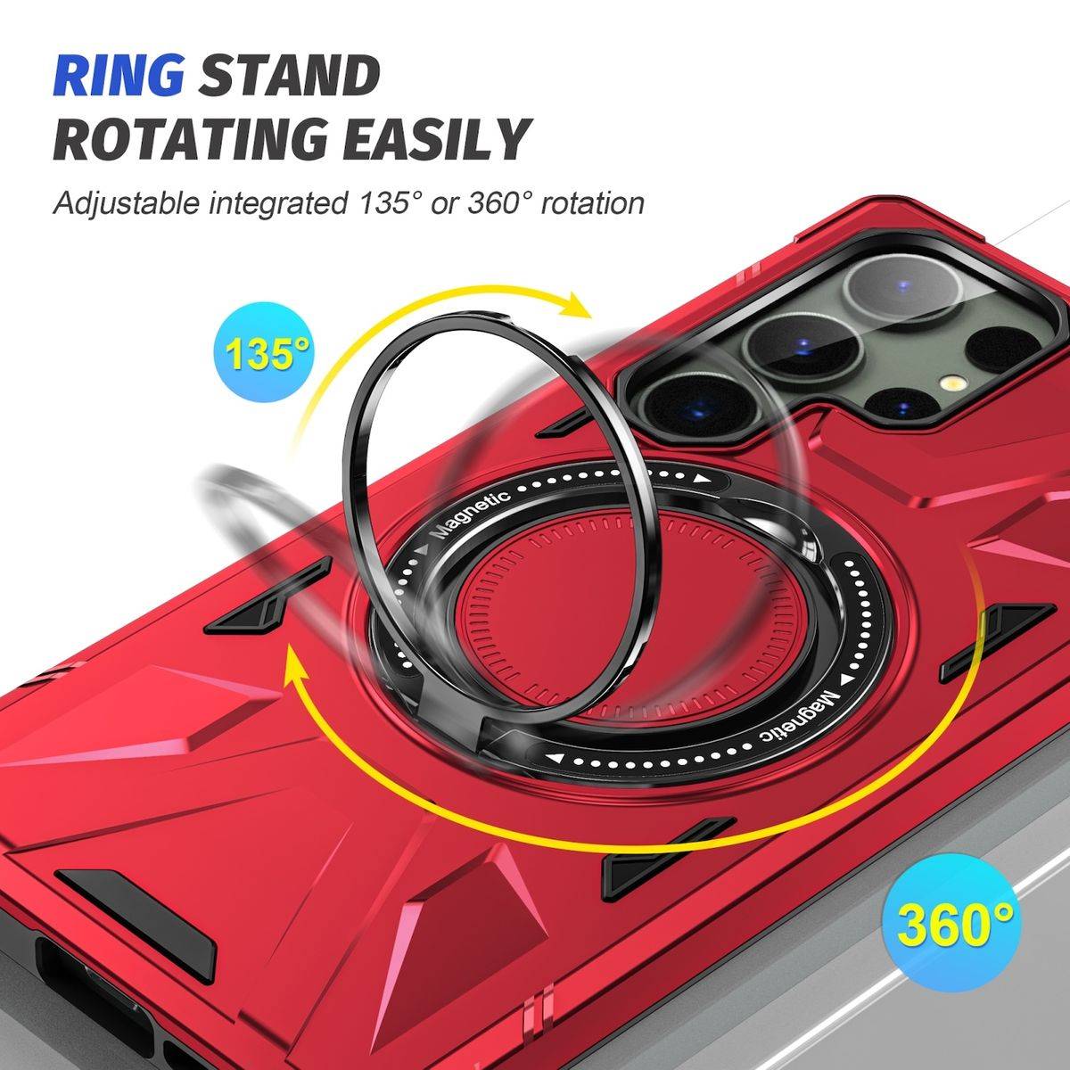 Für Samsung Galaxy S24 Ultra MagSafe Schock Magnet Ring Schutzhülle Rot