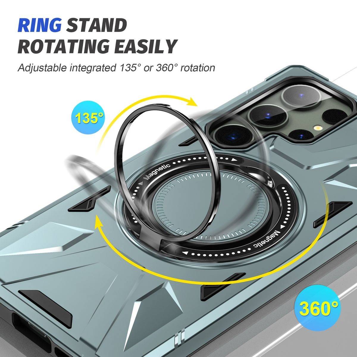 Für Samsung Galaxy S24 Ultra MagSafe Schock Magnet Ring Schutzhülle Grün
