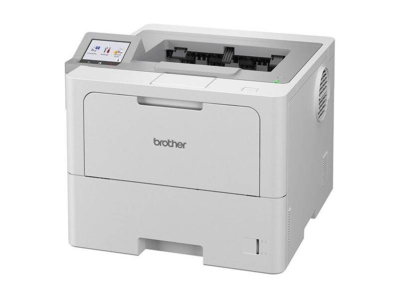 Brother Desktop-Laserdrucker mit Touchscreen-Bedienfeld, dargestellt in einem produktähnlichen Bild auf weißem Hintergrund.
