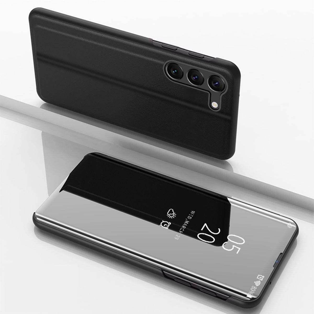 Für Samsung Galaxy S24 Plus View Spiegel Handy Smart Cover Wake UP Schwarz
