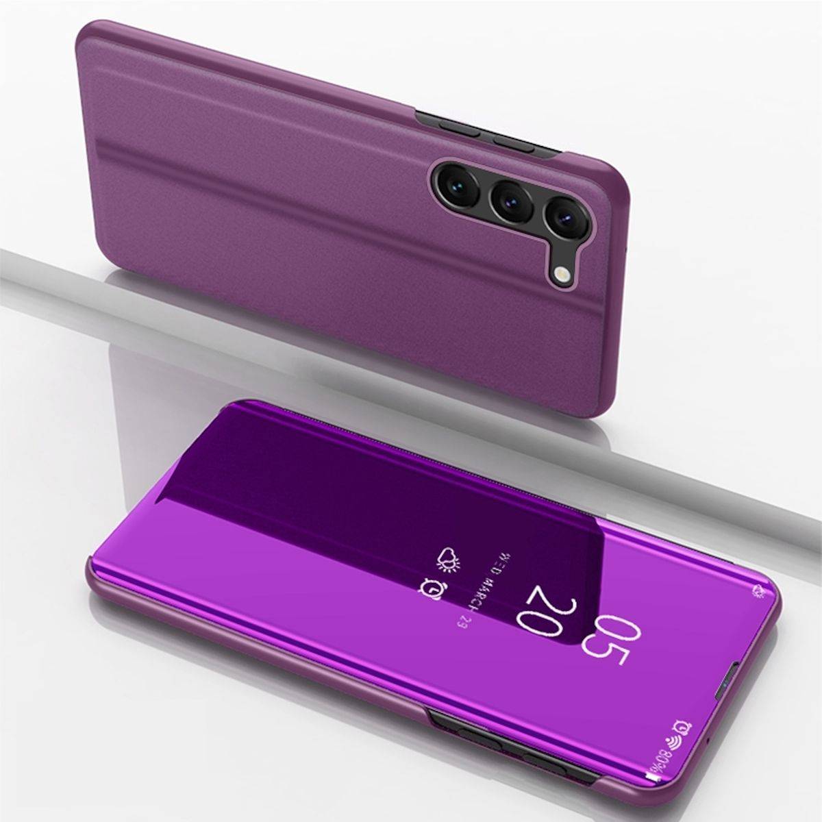 Für Samsung Galaxy S24 Plus View Spiegel Handy Smart Cover Wake UP Magenta