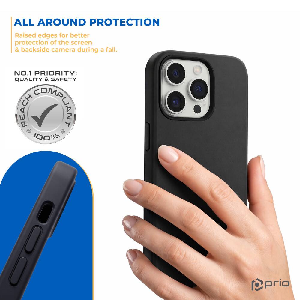 prio Silikonschutzhülle MAG für iPhone 12 Pro Max schwarz