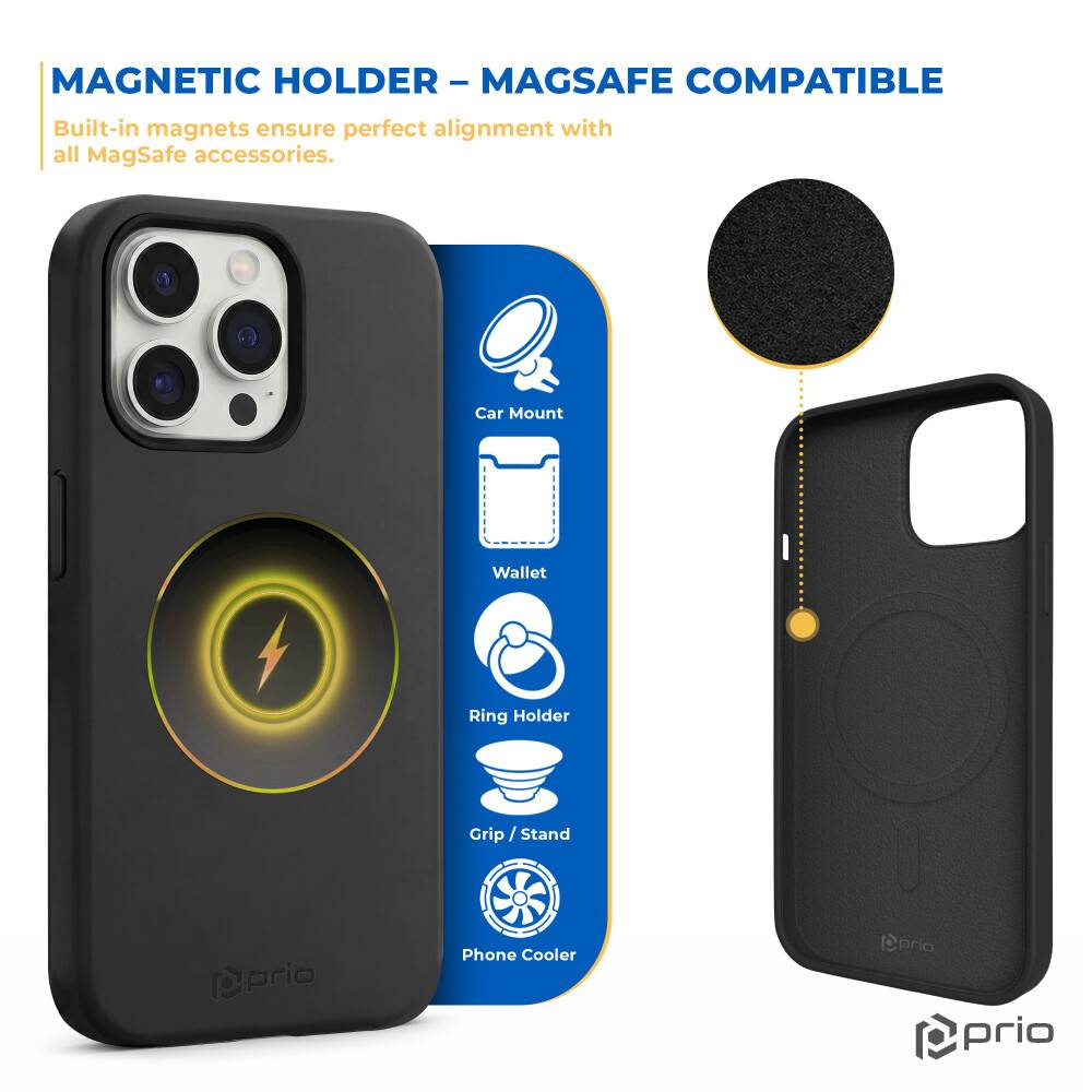 prio Silikonschutzhülle MAG für iPhone 12 Pro Max schwarz