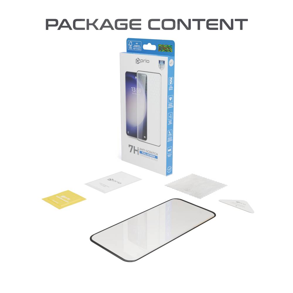 prio 3D Anti-Scratch Panzerglas für Samsung S24 schwarz