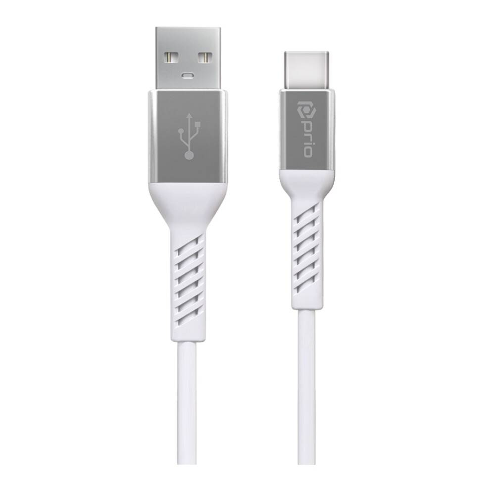 prio Lade- und Datenkabel USB C auf USB A 2,0 m weiß