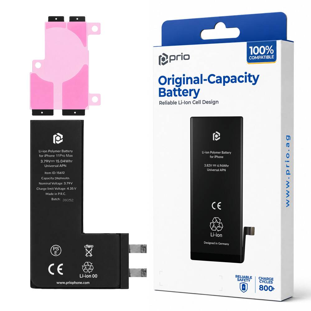 prio Akkuzelle für iPhone 11 Pro Max (ohne Flex-Kabel) Bulk