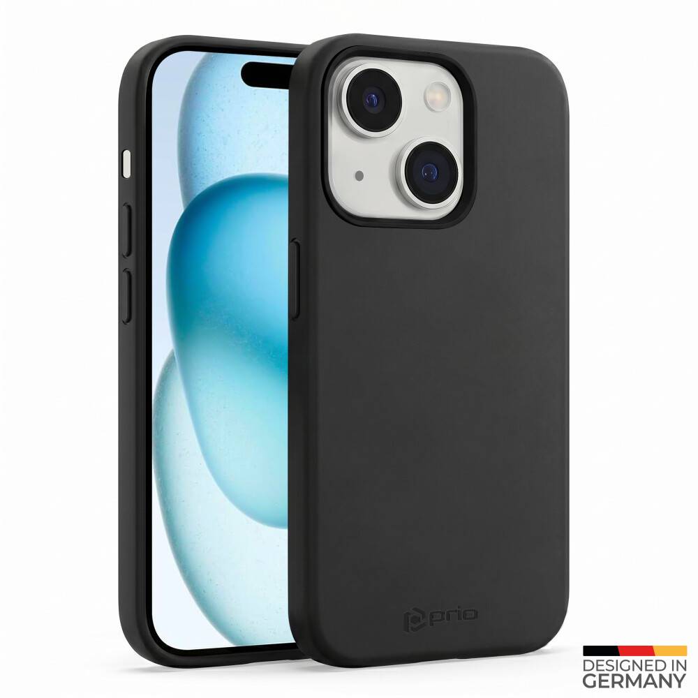 prio Silikonschutzhülle MAG für iPhone 15 (6,1 Zoll) schwarz