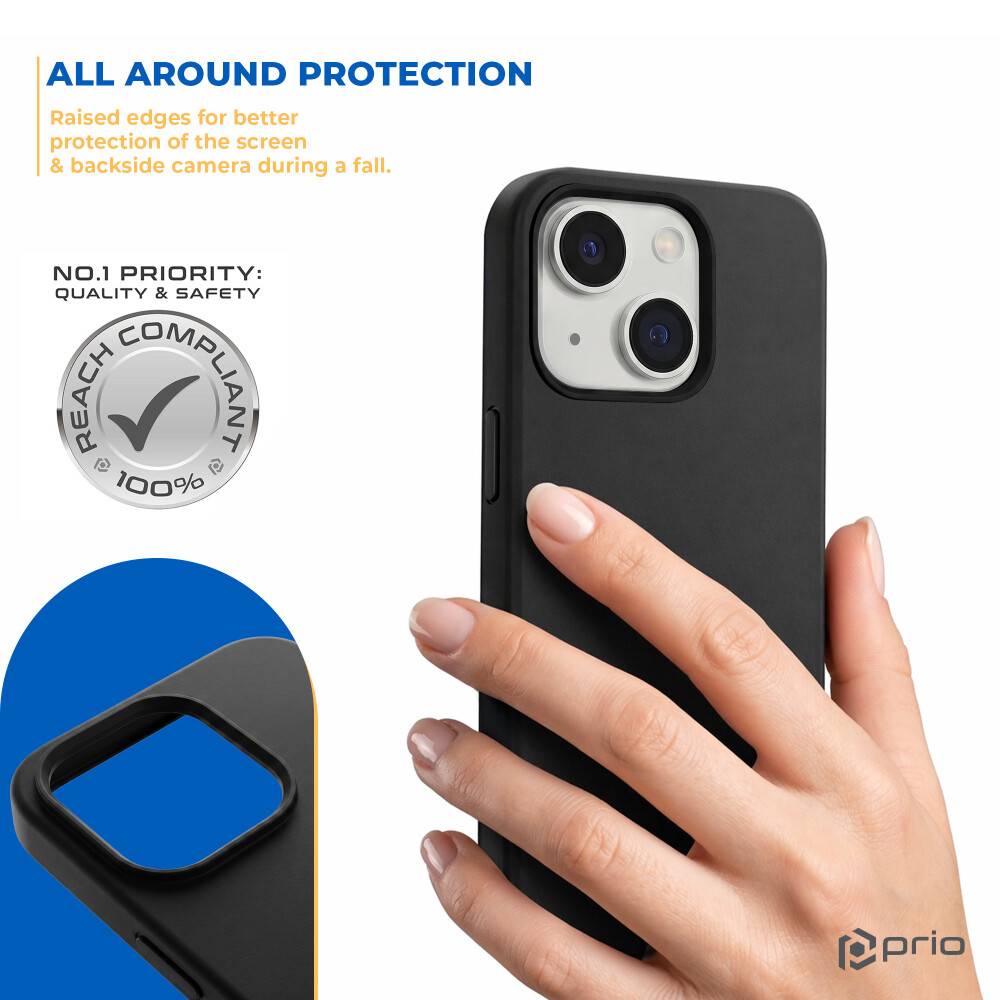 prio Silikonschutzhülle für iPhone 14/13 schwarz