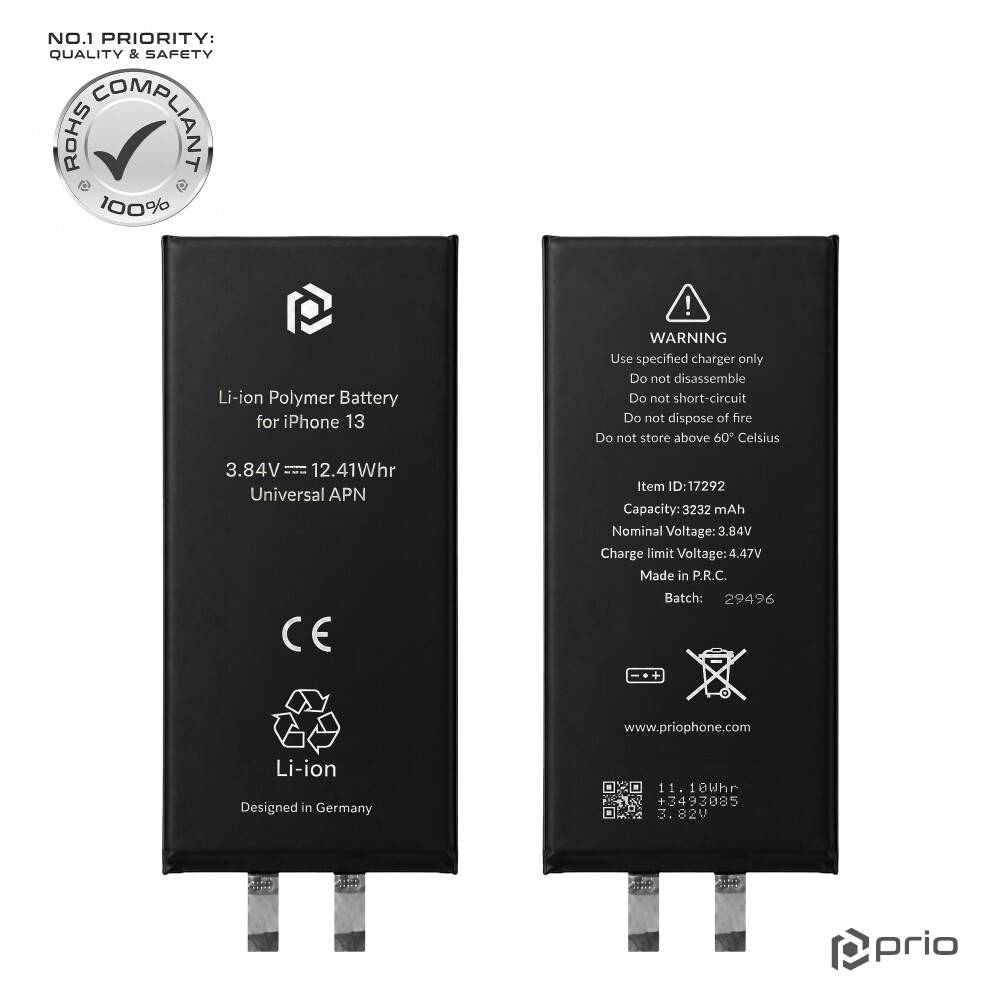 prio Akkuzelle für iPhone 13 (ohne Flex-Kabel)