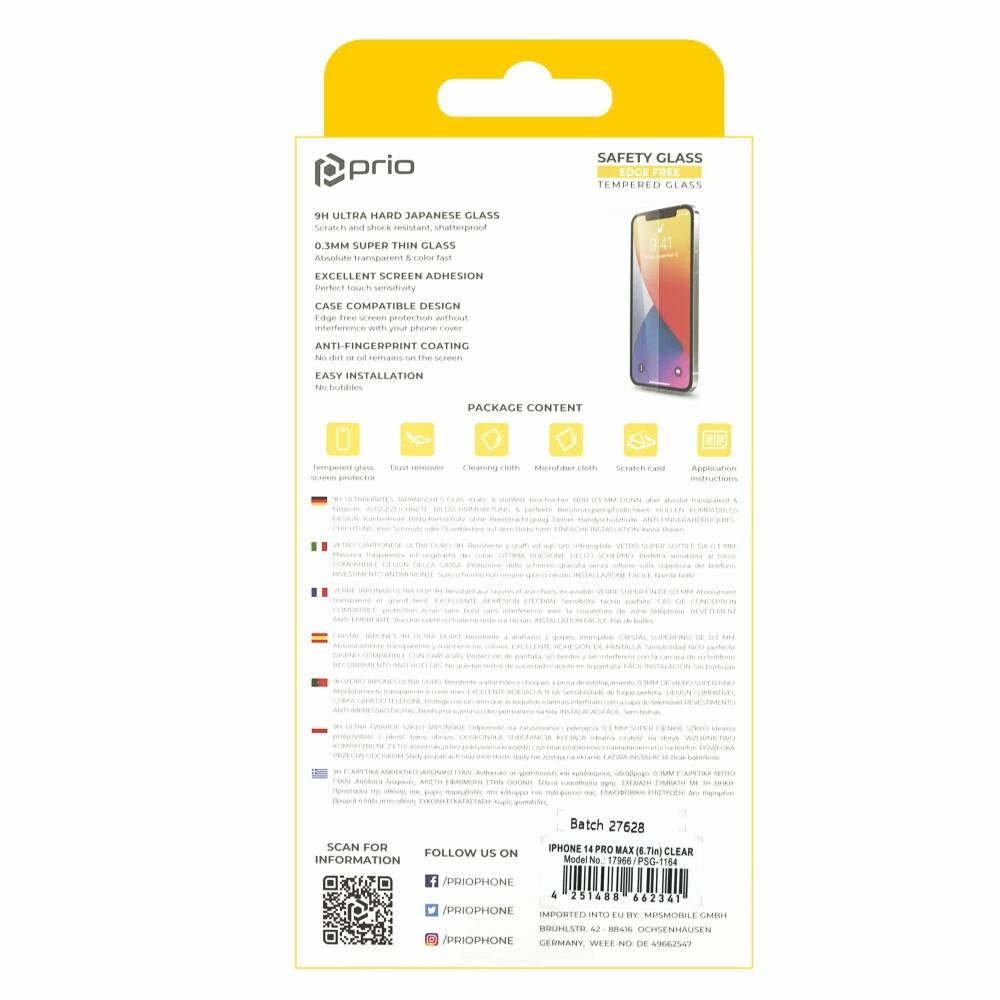 prio Displayschutzglas für iPhone 14 Pro Max transparent