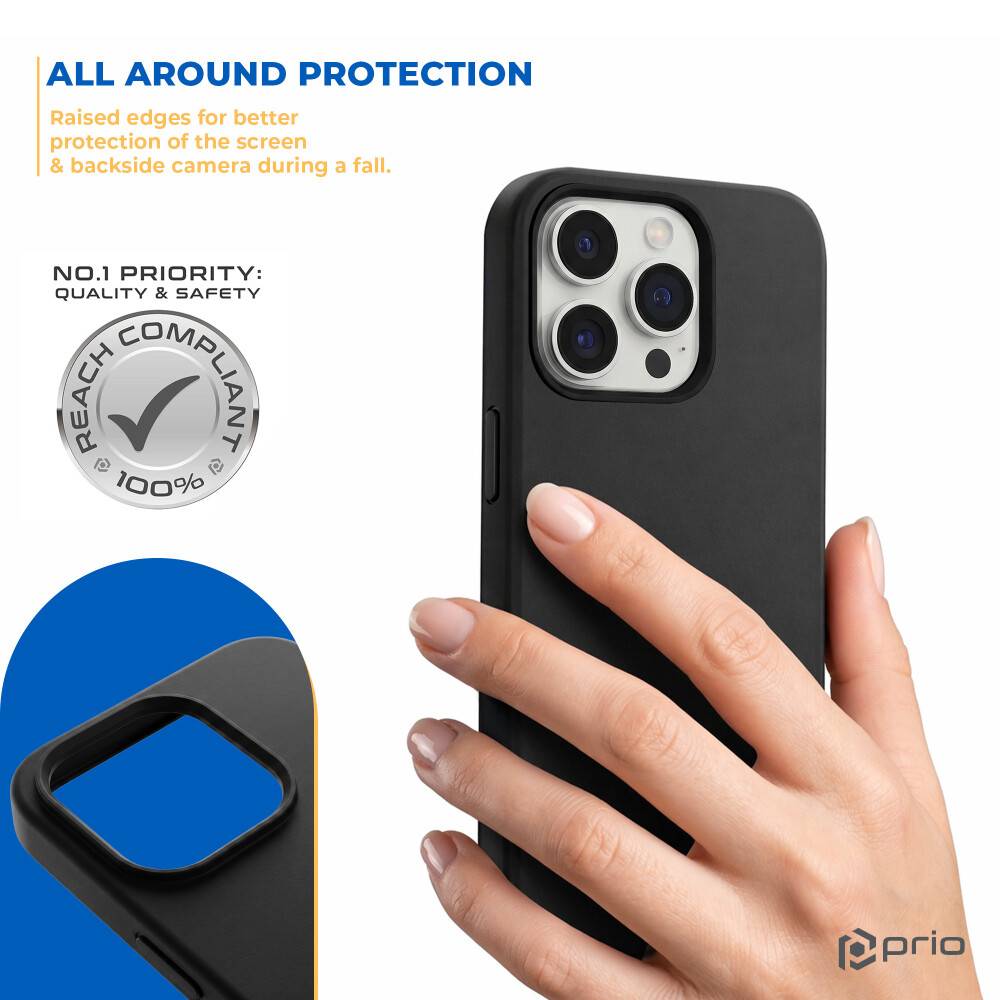 prio Silikonschutzhülle für iPhone 14 Pro Max schwarz
