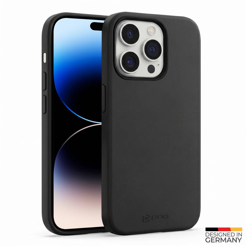 prio Silikonschutzhülle für iPhone 14 Pro Max schwarz