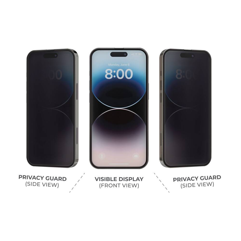 Prio 3D Anti-Spy Panzerglas für iPhone 15 Pro Max (6,7 Zoll) schwarz