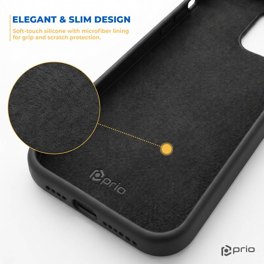 prio Silikonschutzhülle für iPhone 14 Pro Max schwarz