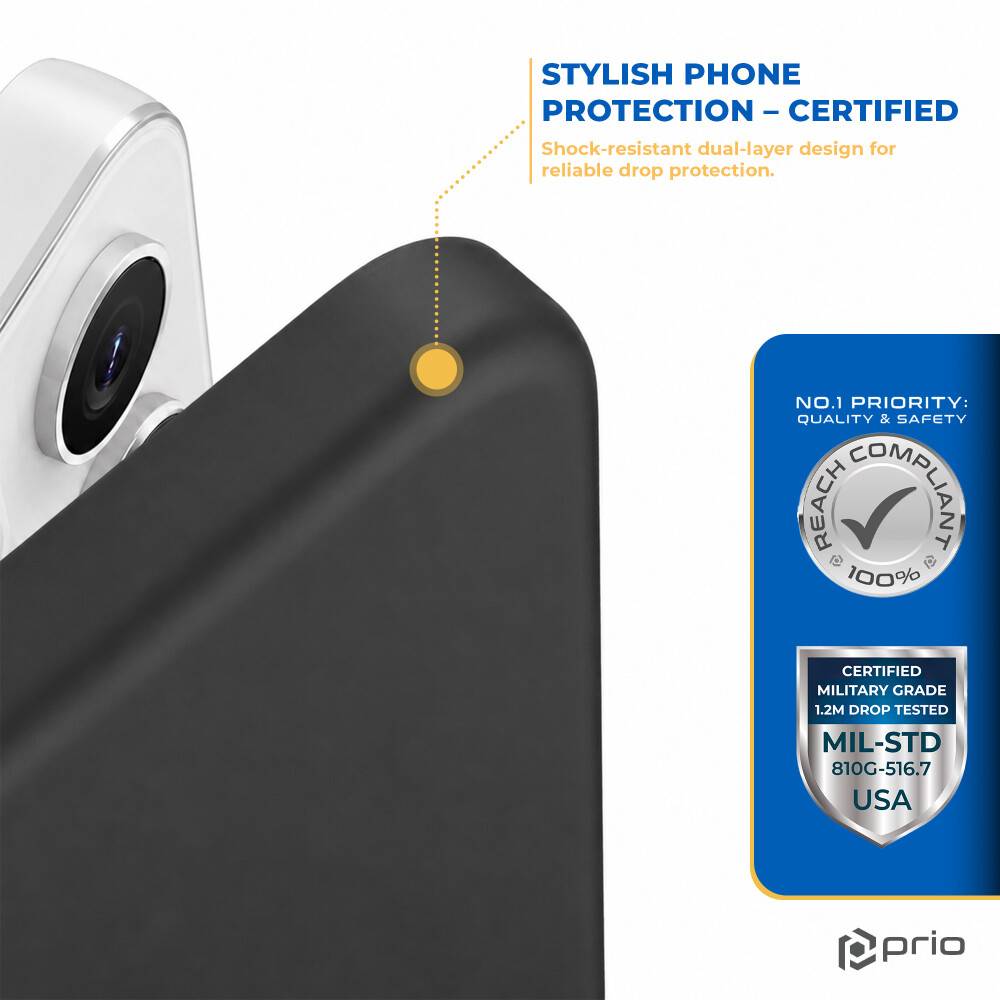prio Silikonschutzhülle für iPhone 14 Pro Max schwarz