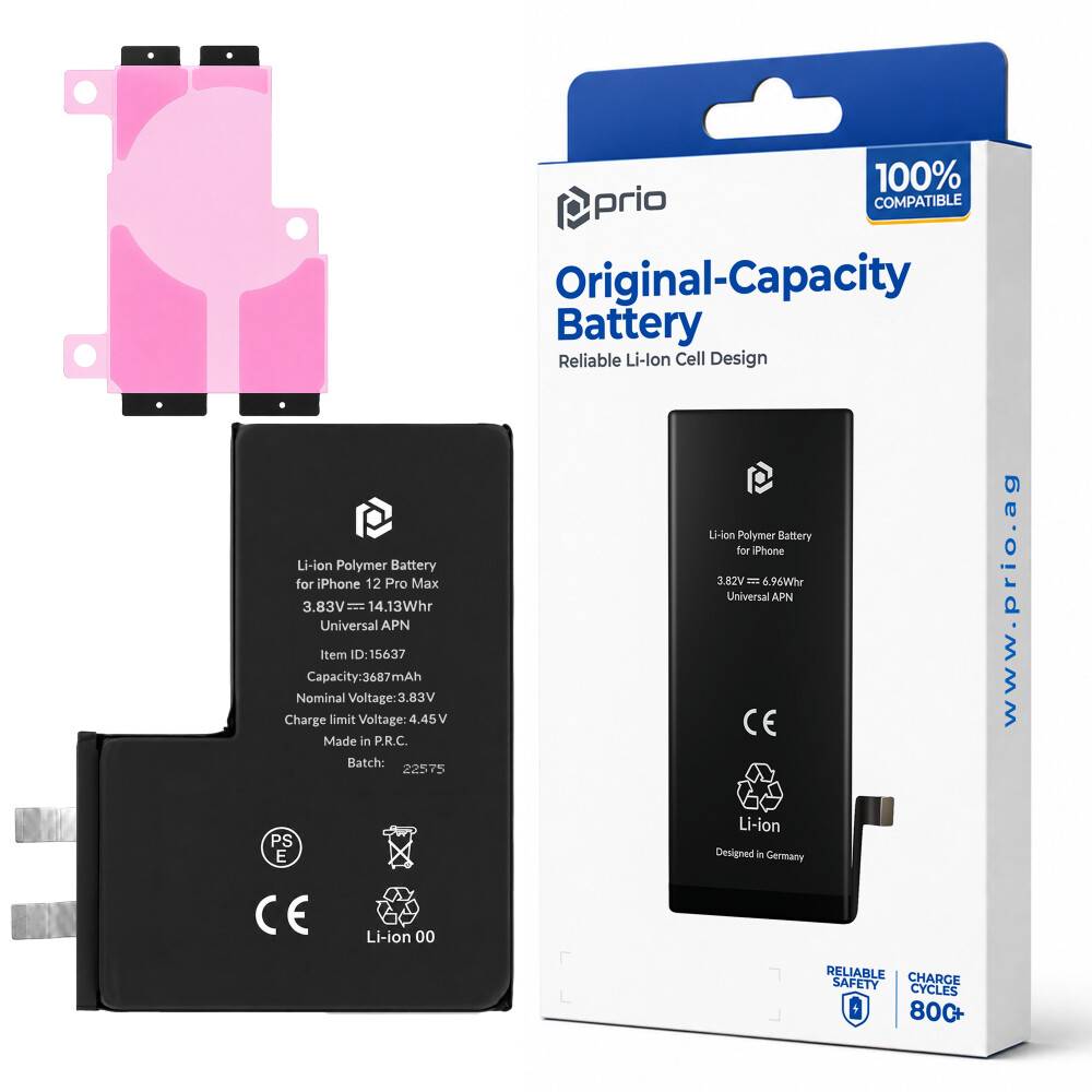 prio Batteriezelle für iPhone 12 Pro Max (ohne Flex-Kabel)