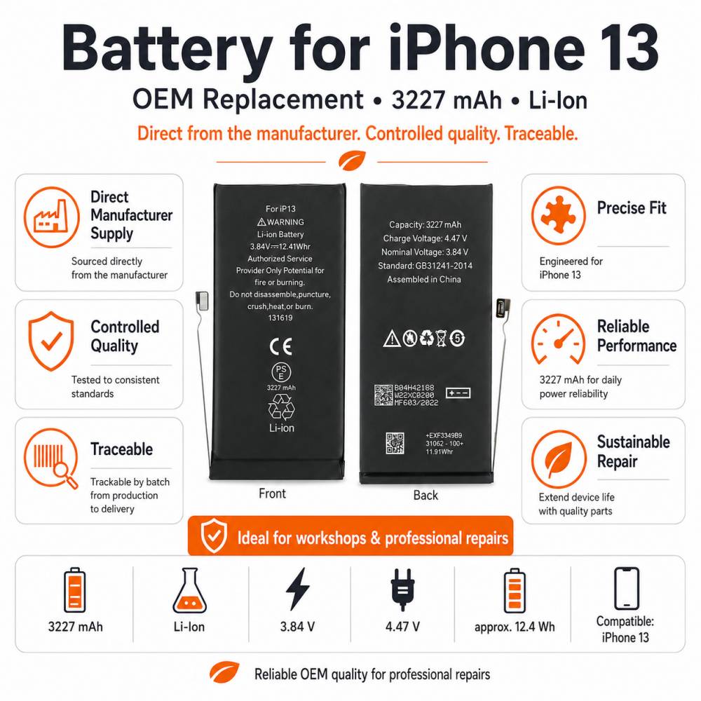 Akku für iPhone 13 wie Original 3200mAh Batterie Accu Ersatzakku