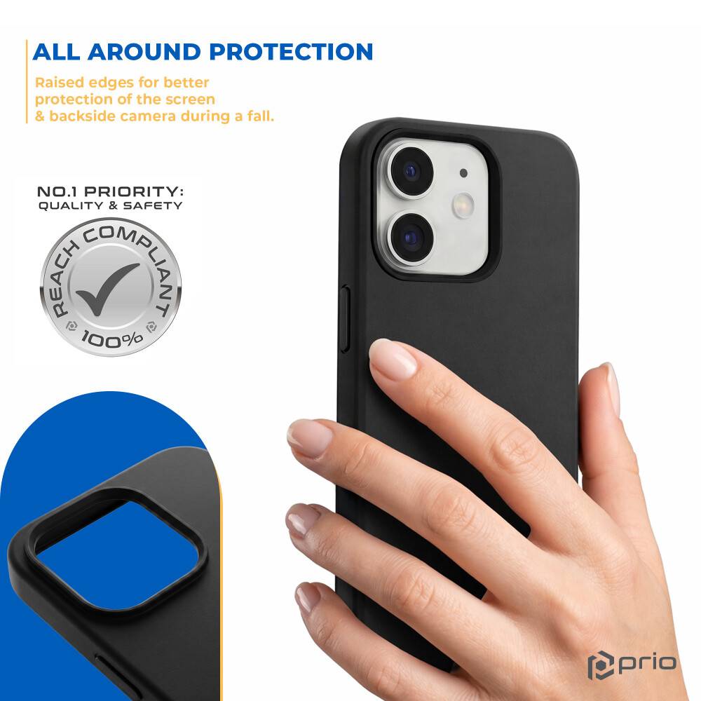 prio Silikonschutzhülle für iPhone 12 mini schwarz