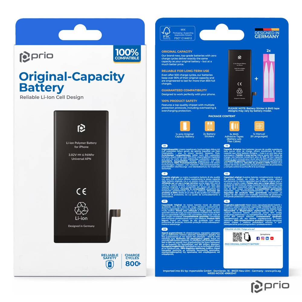 prio Akkuzelle für iPhone 14 Pro Max (ohne Flex-Kabel)