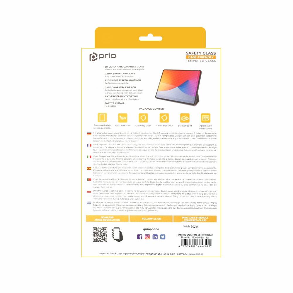 prio Displayschutzglas für Samsung Tab A 8.0 (2019) transparent