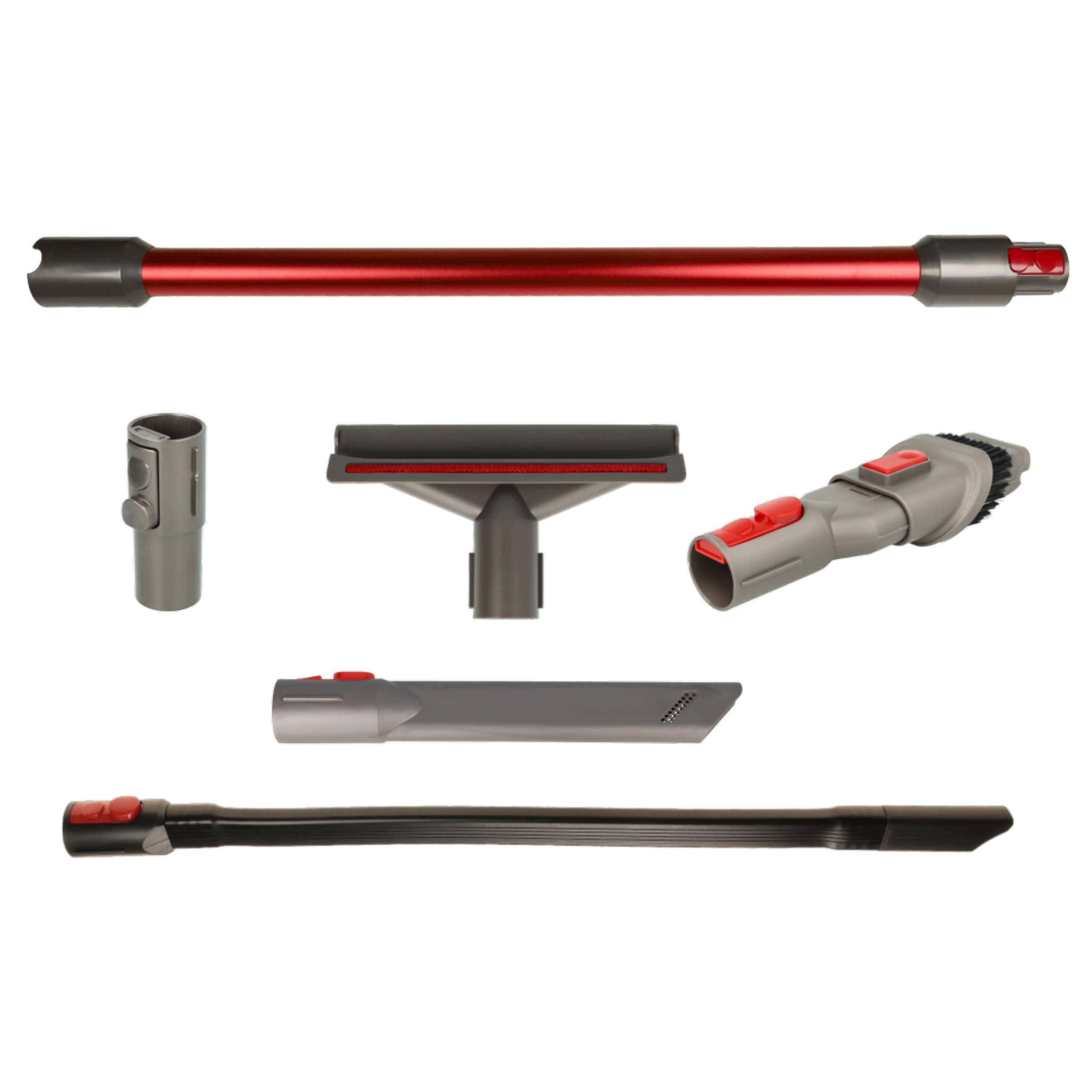 vhbw 6-tlg. Zubehör-Set kompatibel mit Dyson V11 Klick Absolute, Absolute Extra GSW, Absolute Extra Staubsauger Rot