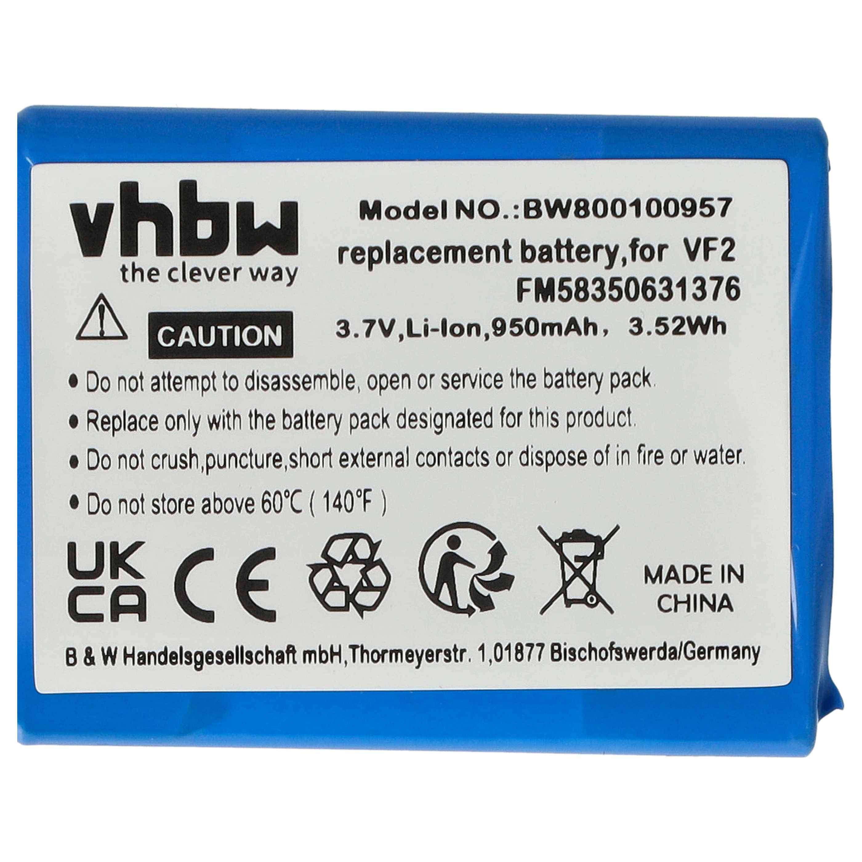 vhbw Akku kompatibel mit TomTom Start 50, Go Live 825 Europe GPS Navigation Navi (950 mAh, 3,7 V, Li-Ion)