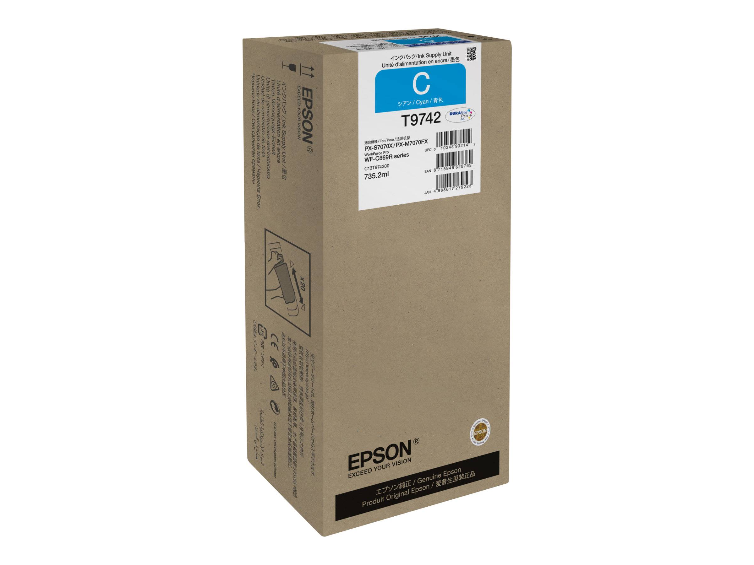 Epson T9742 - Größe XXL - Cyan - original - Tinten-Packung
