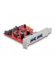 Delock PCI Express x1 Karte zu 2 x extern USB 5 Gbps Typ-A Buchse Low Profile