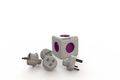 allocacoc PowerCube ReWirable Travel Plugs, Reiseadapter & 5x Verteiler, 230V (französische Norm)