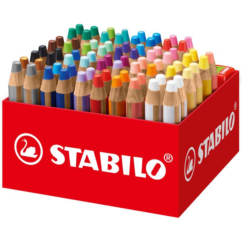 Aquarellbuntstift woody 3 in 1 Box XL 76 Stück/24 Farben + 4 Sp.
