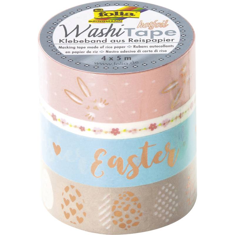 folia Deko-Klebeband Washi-Tape "HOTFOIL FRÜHJAHR II", 4er