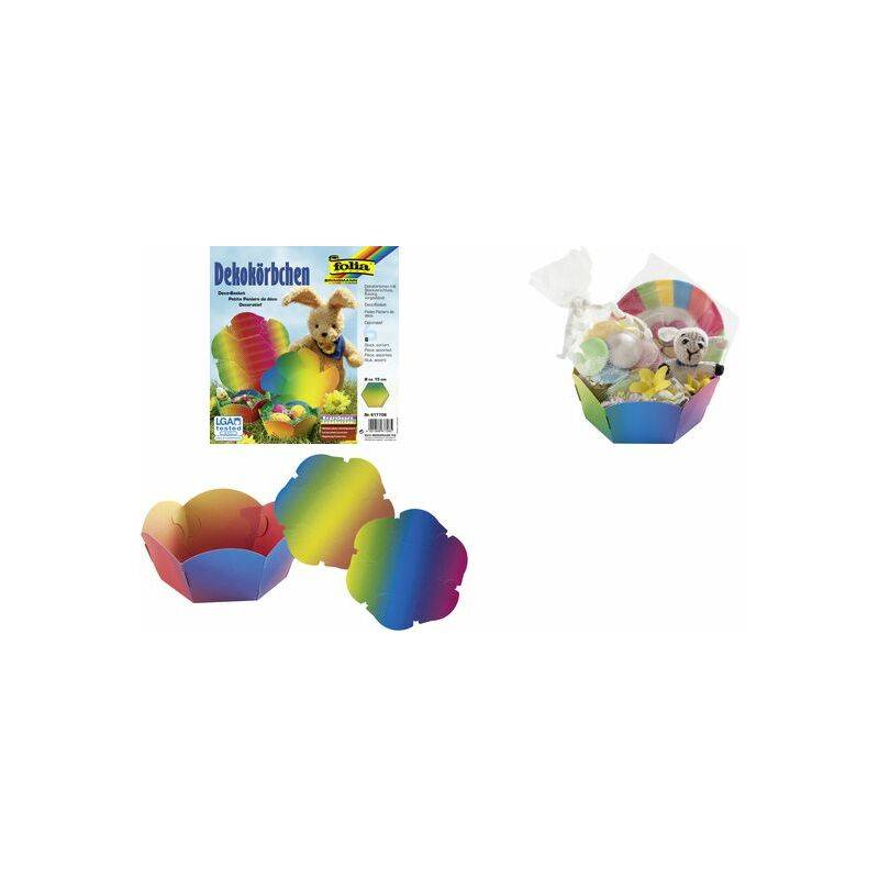 folia Dekokörbchen aus Regenbogenkarton, Durchm.: 150 mm