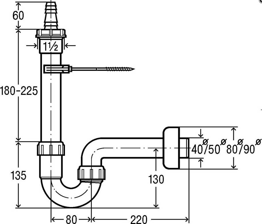 Viega Röhrengeruchverschluss f. Wasch- oder Geschirrspülmaschine 50mm