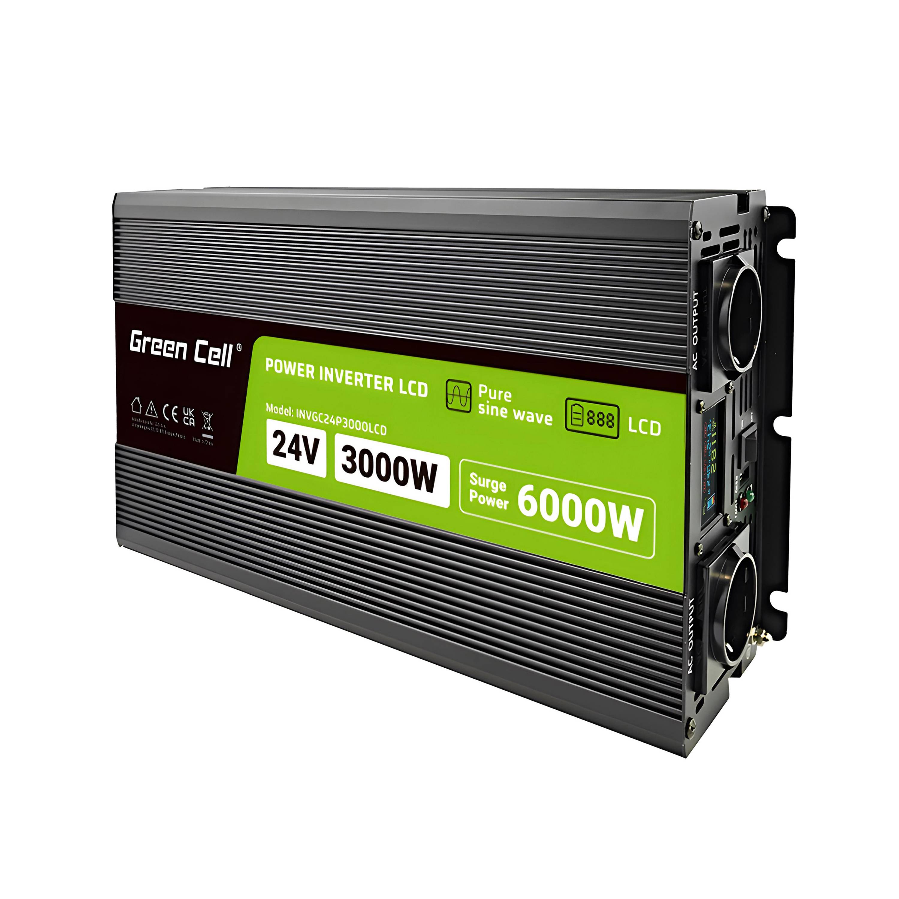 Wechselrichter LCD 24V 3000W 60000WPure Sine Wave mit Display