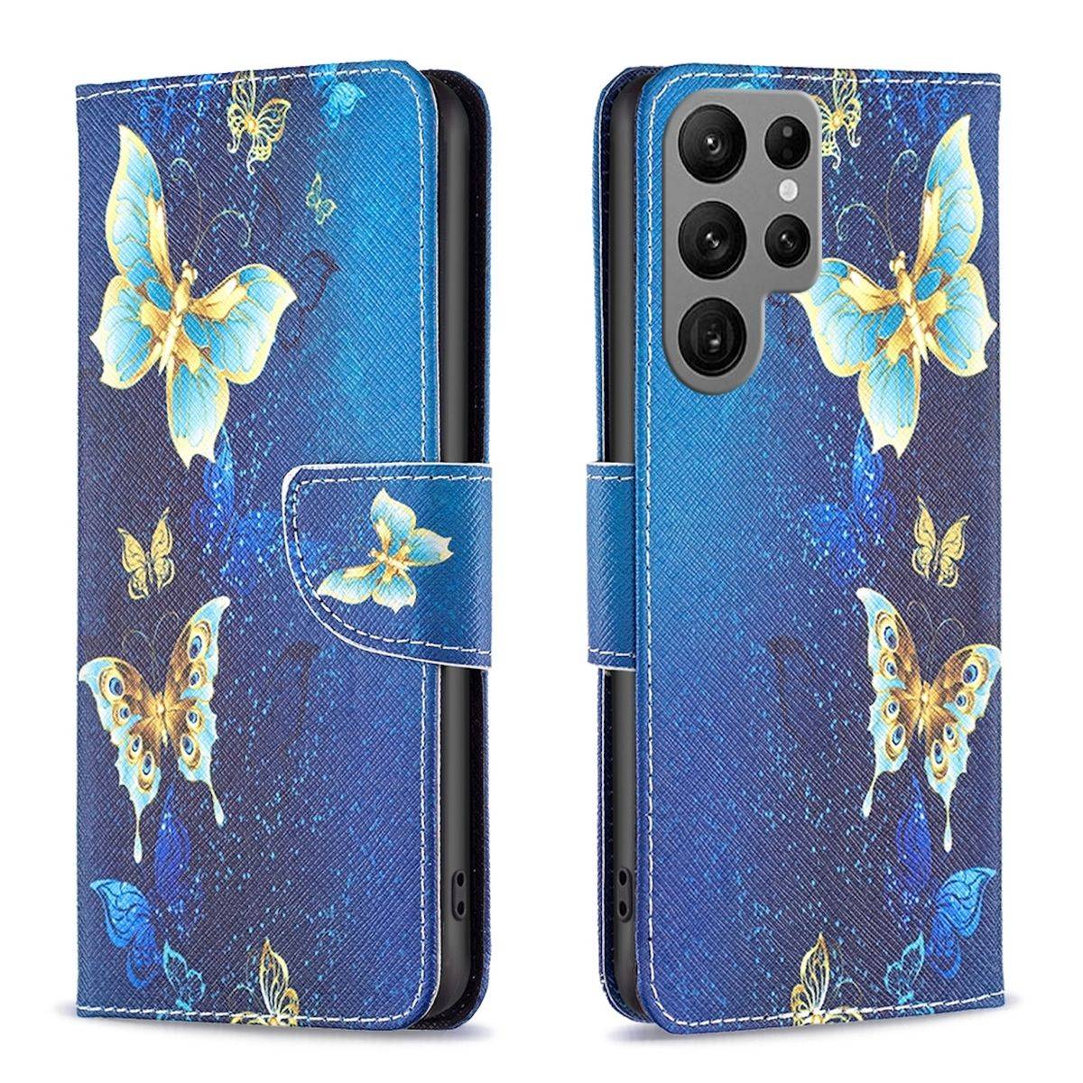 Für Samsung Galaxy S24 Ultra Kunstleder Tasche Hülle Book Motiv 2 Case