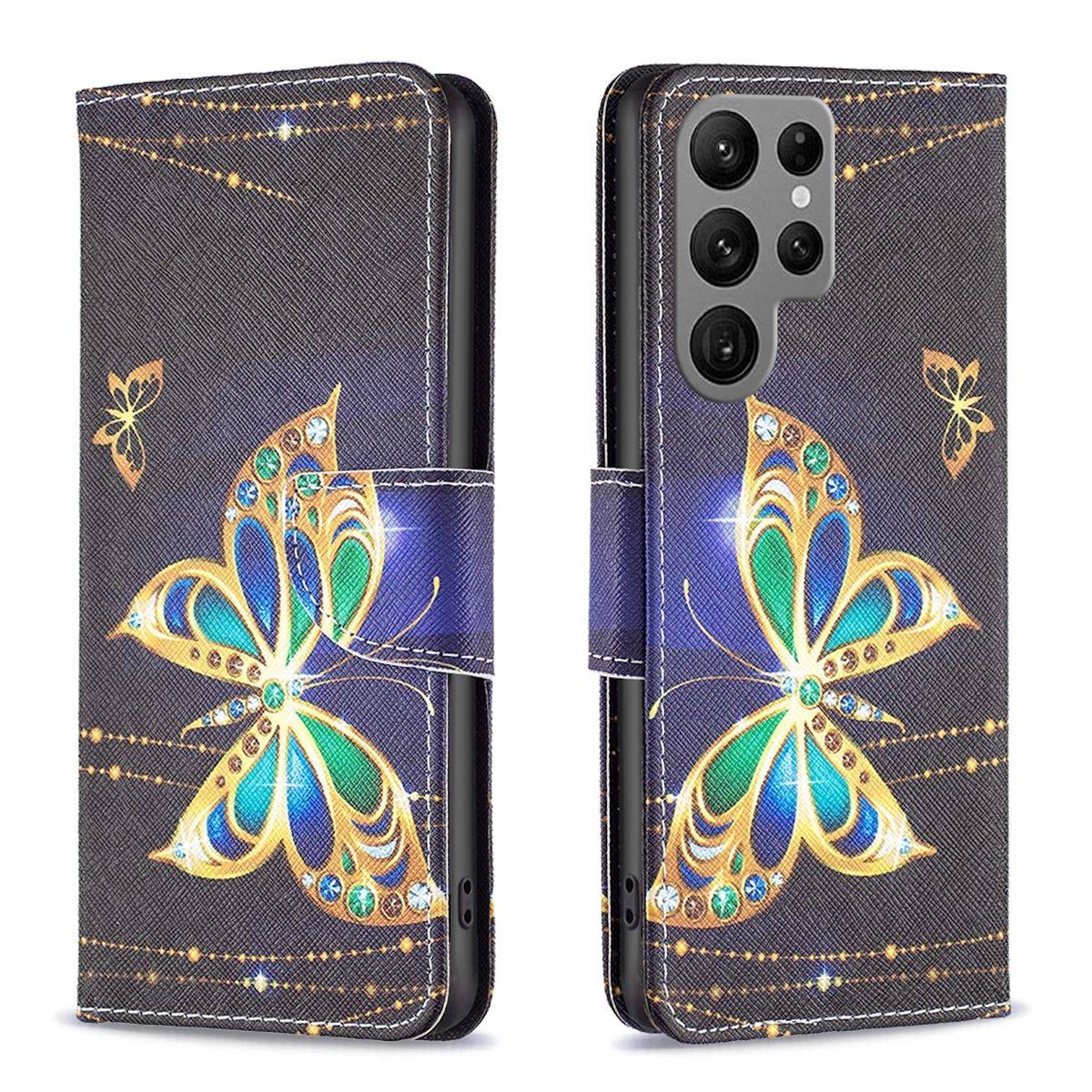 Für Samsung Galaxy S24 Ultra Kunstleder Tasche Hülle Book Motiv 3 Case