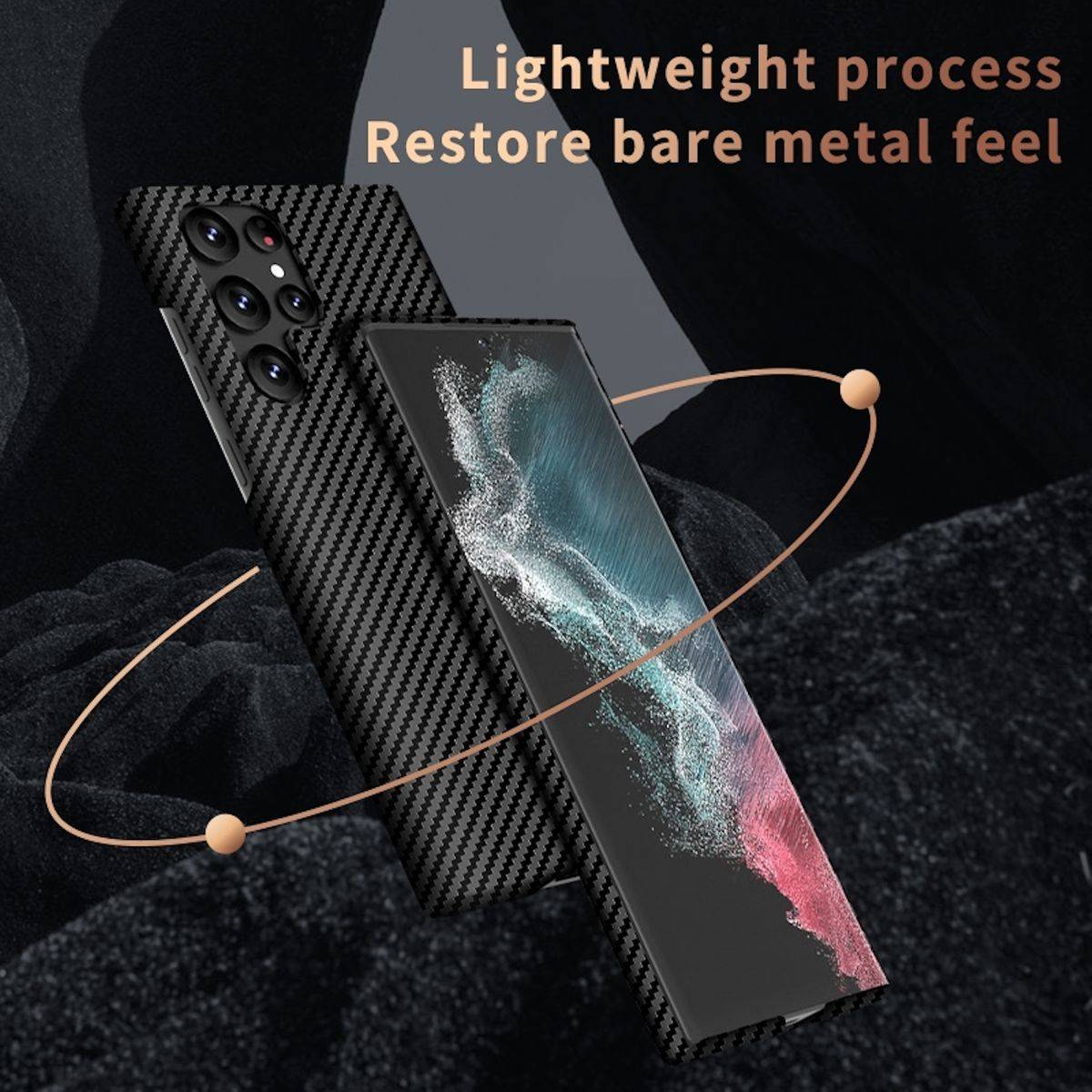 Für Samsung Galaxy S24 Ultra MagSafe Design Ultra Dünn Carbon Textur Hülle Schwarz