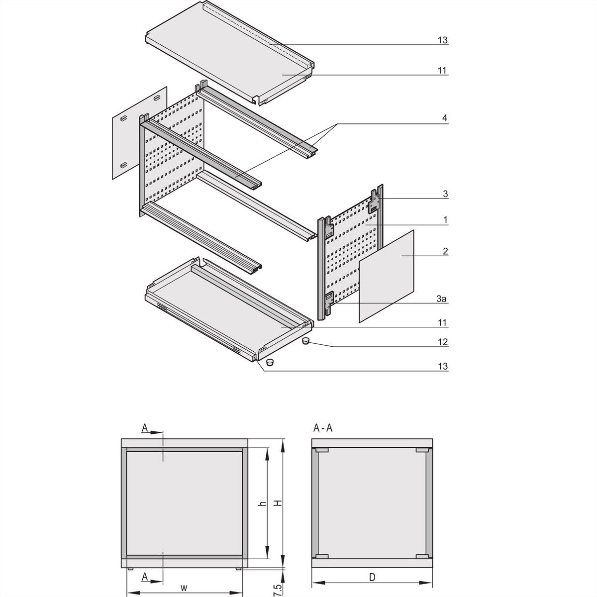 SCHROFF ratiopacPRO air Gehäuse - RATIO.AIR FB 3/4HE 84TE 435T