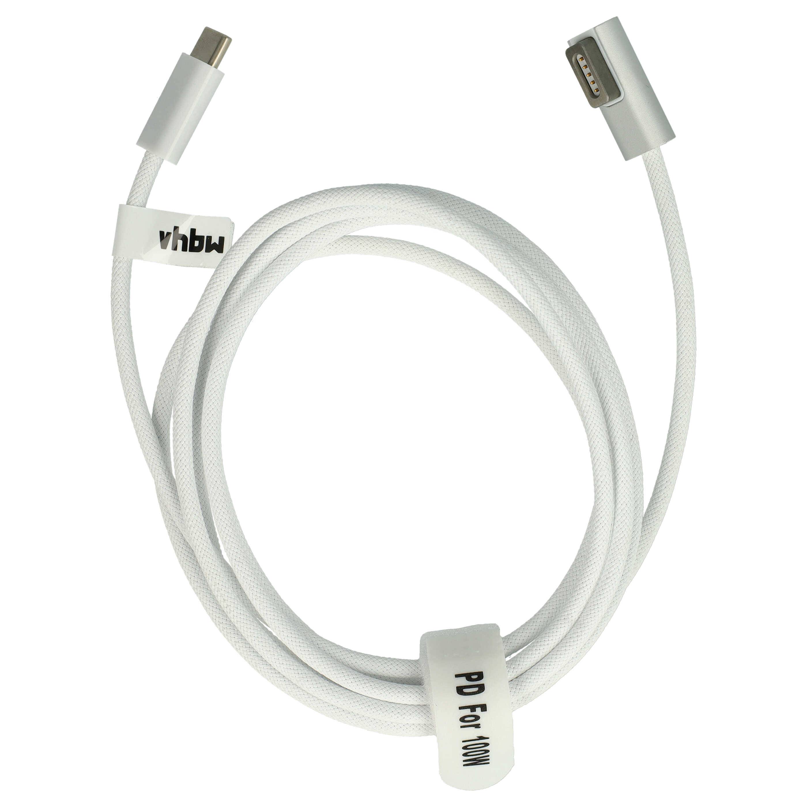 vhbw Adapterkabel USB Typ C auf MagSafe 1 kompatibel mit Apple MB881LL/A, MB990CH/A, MB990LL/A Notebook, Laptop - 170 cm, 100 W, Nylongewebe