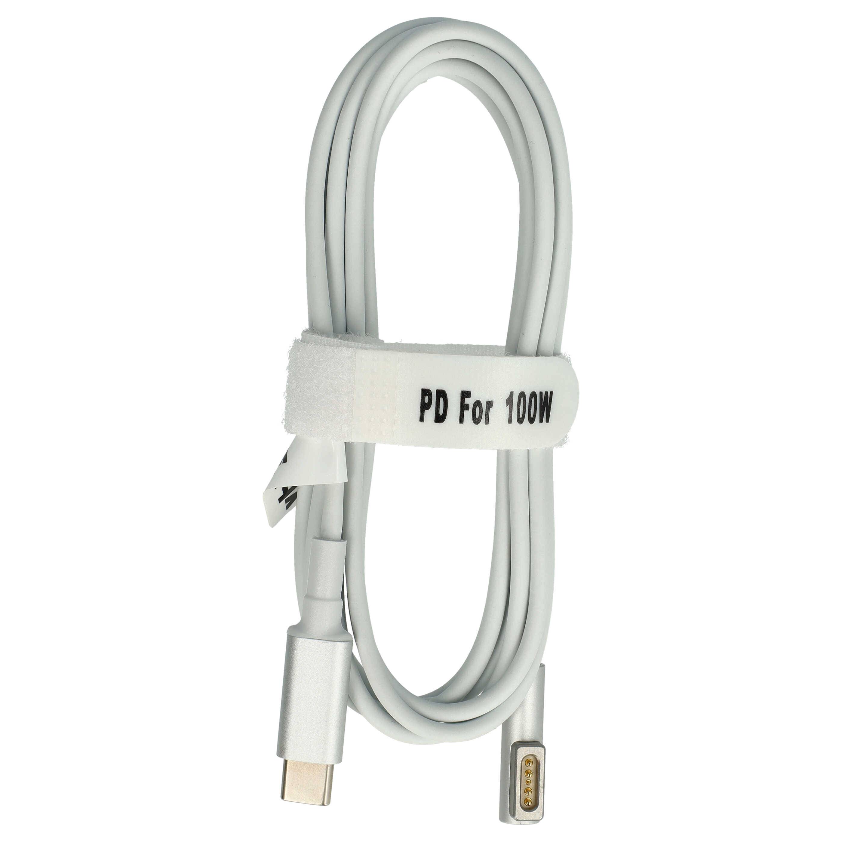 vhbw Adapterkabel USB Typ C auf MagSafe 1 kompatibel mit Apple MA701CH/A, MA700LL/A Notebook, Laptop - 175 cm, 100 W, PVC