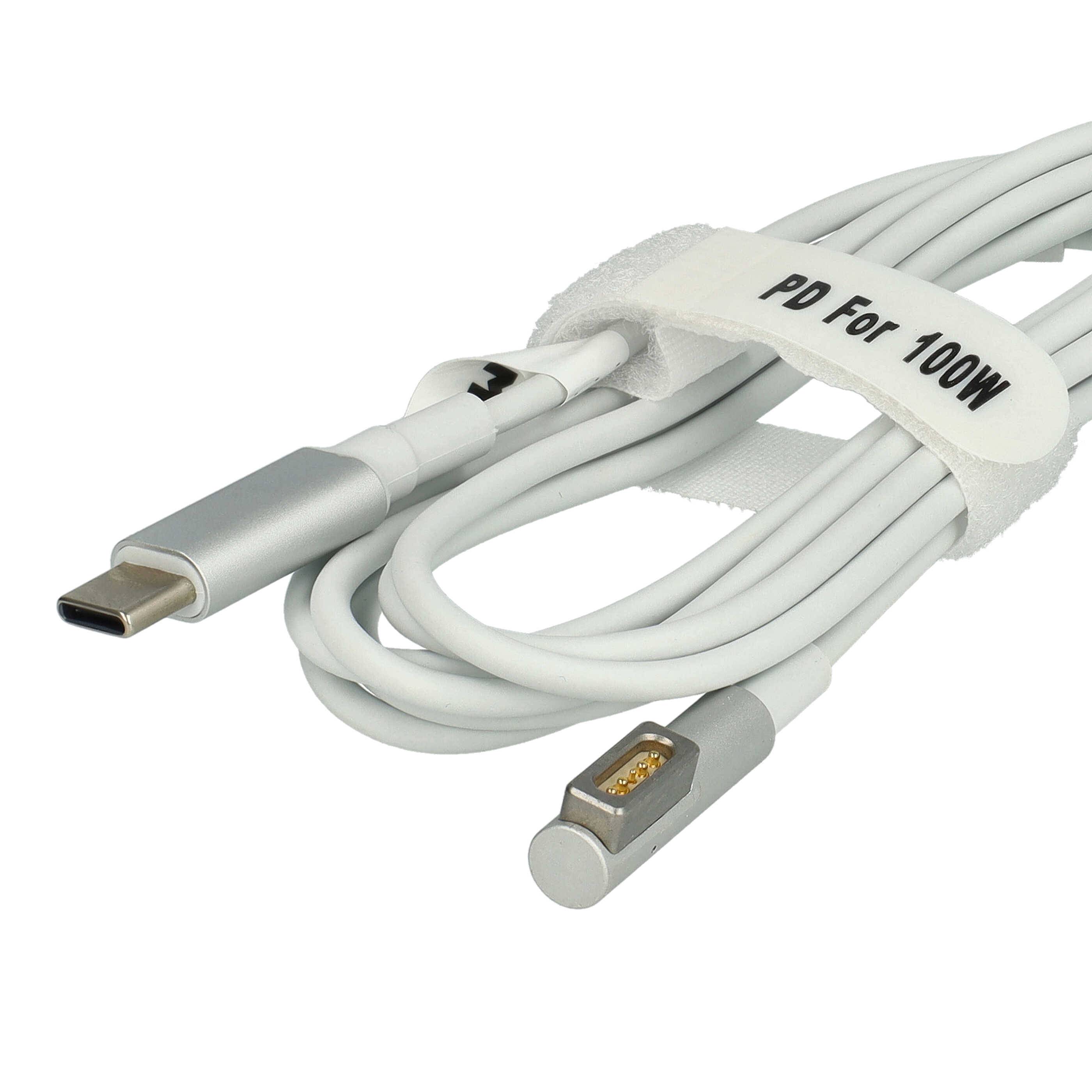 vhbw Adapterkabel USB Typ C auf MagSafe 1 kompatibel mit Apple MA892CH/A | MA701LL/ A Notebook, Laptop - 175 cm, 100 W, PVC