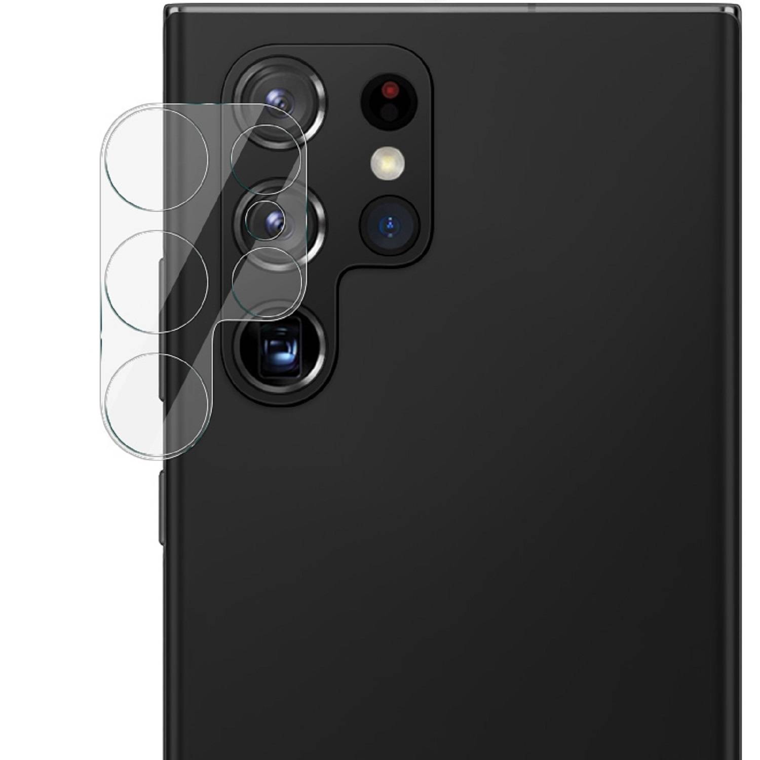 Kopie von 1x Kamera 9H Panzerhartglas für Samsung Galaxy S22 Ultra 3D KLAR ECHTES TEMPERED Panzerglas Kameraglas Kamerhartglas Kameraschutzglas