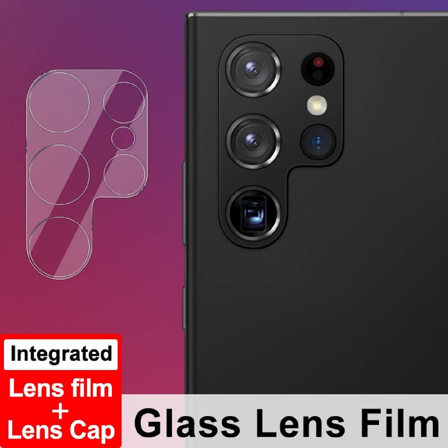 1x Kamera 9H Panzerhartglas für Samsung Galaxy S22 Ultra 3D KLAR ECHTES TEMPERED Panzerglas Kameraglas Kamerhartglas Kameraschutzglas Schutzglas