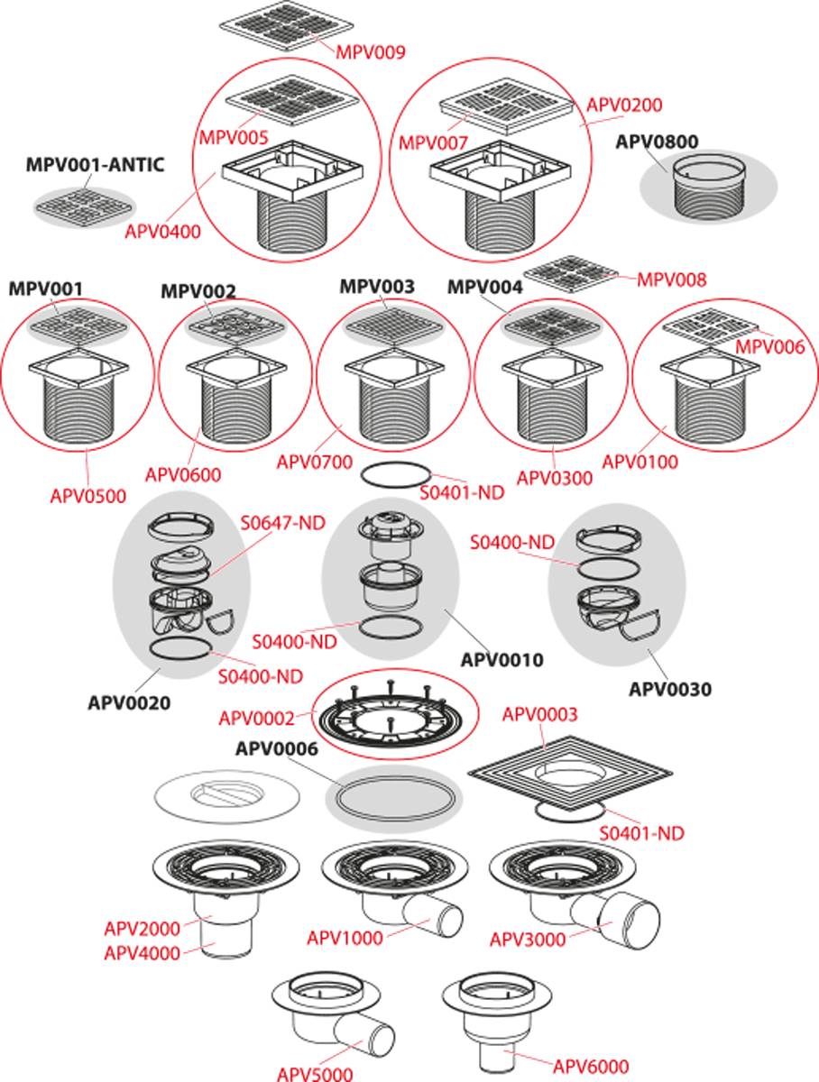 AlcaDrain Bodenablauf mit Edelstahl Rost schwarz 105 x 105