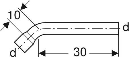 Geberit Spülbogen 45Grad 44 weiß
